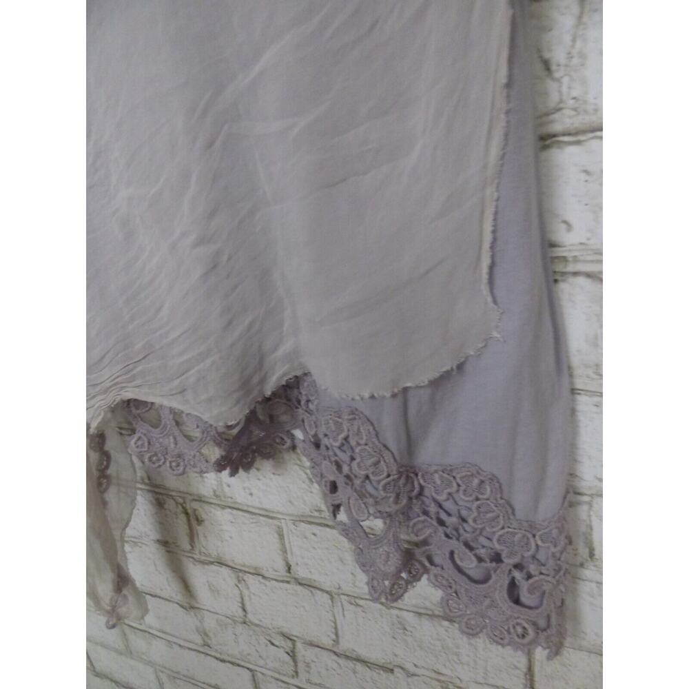 Johnny Was 4 Love and Liberty Lace Trim Pale Lavender Tunic Top S NEW J726 - Picture 8 of 14